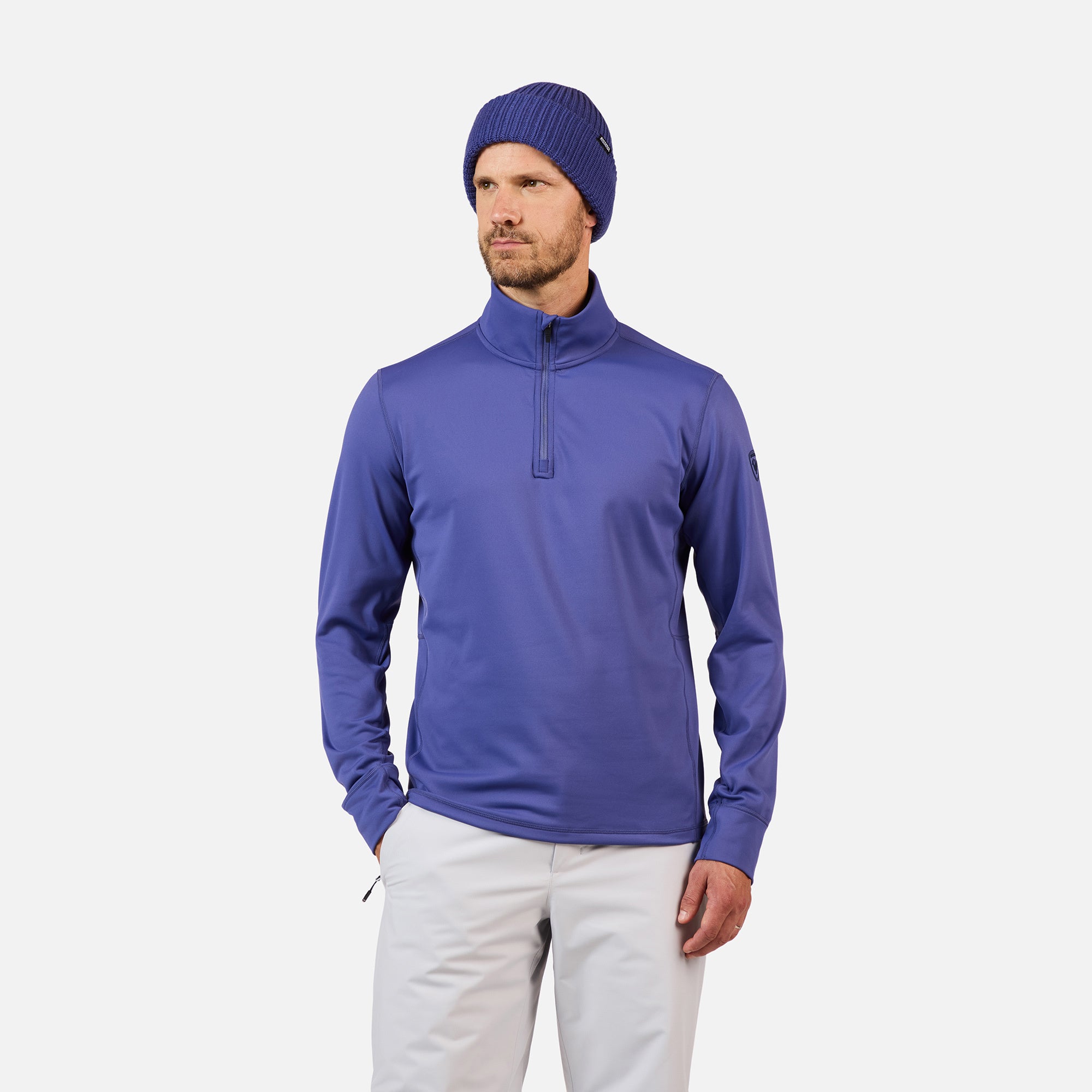Couche intermédiaire extensible à demi-zip pour hommes