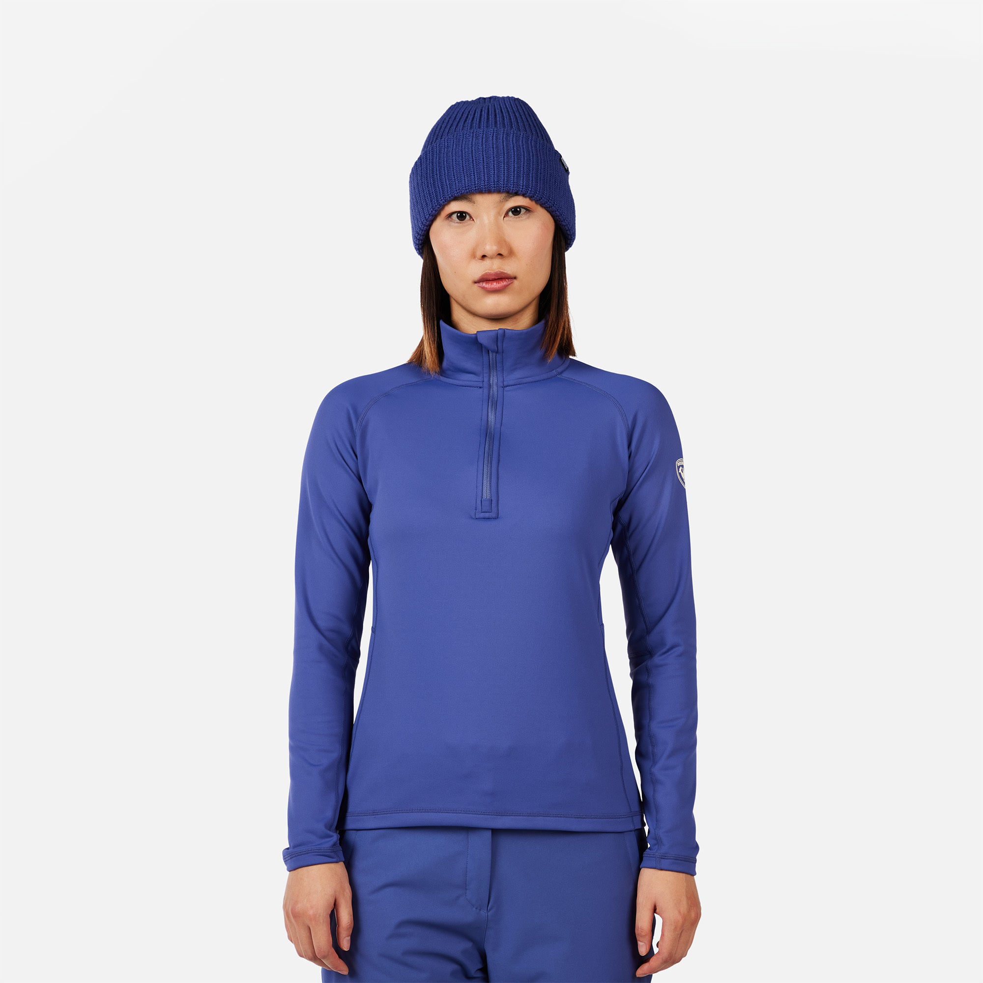 Couche intermédiaire extensible à demi-zip pour femmes