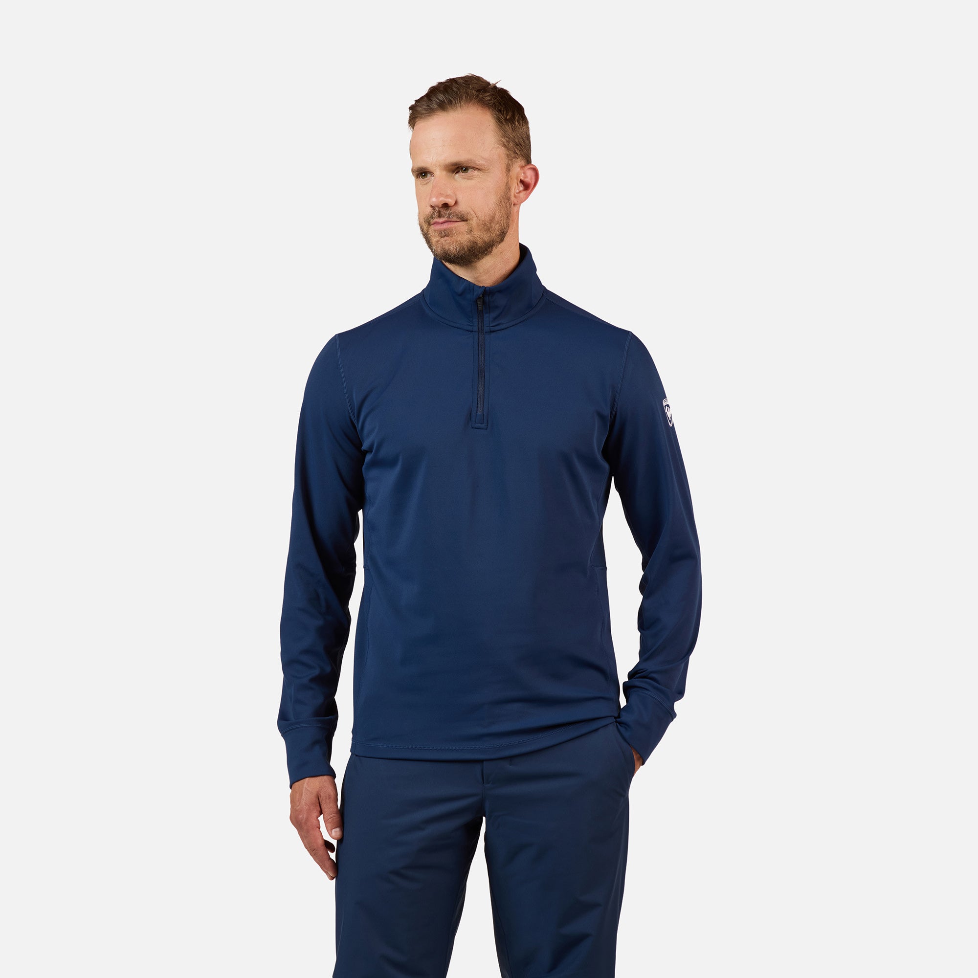 Couche intermédiaire extensible à demi-zip pour hommes