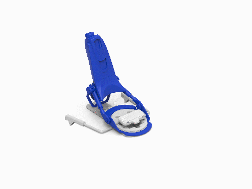 TURNTABLE HEEL PIECE IN LINE WITH THE TIBIA