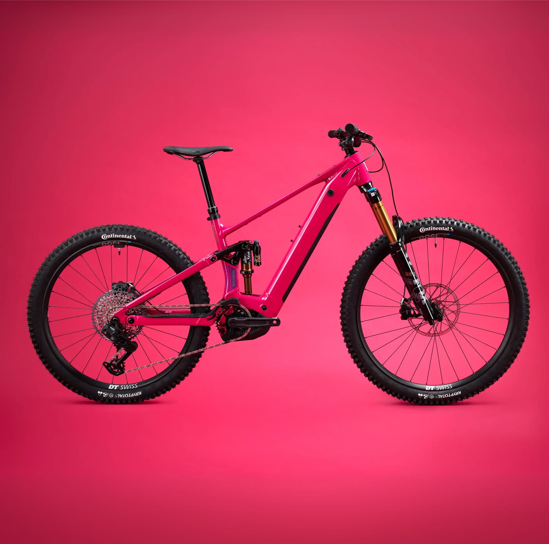 The Rossignol After Hours T-Type bike against a pink background. The bike is fuchsia-colored.