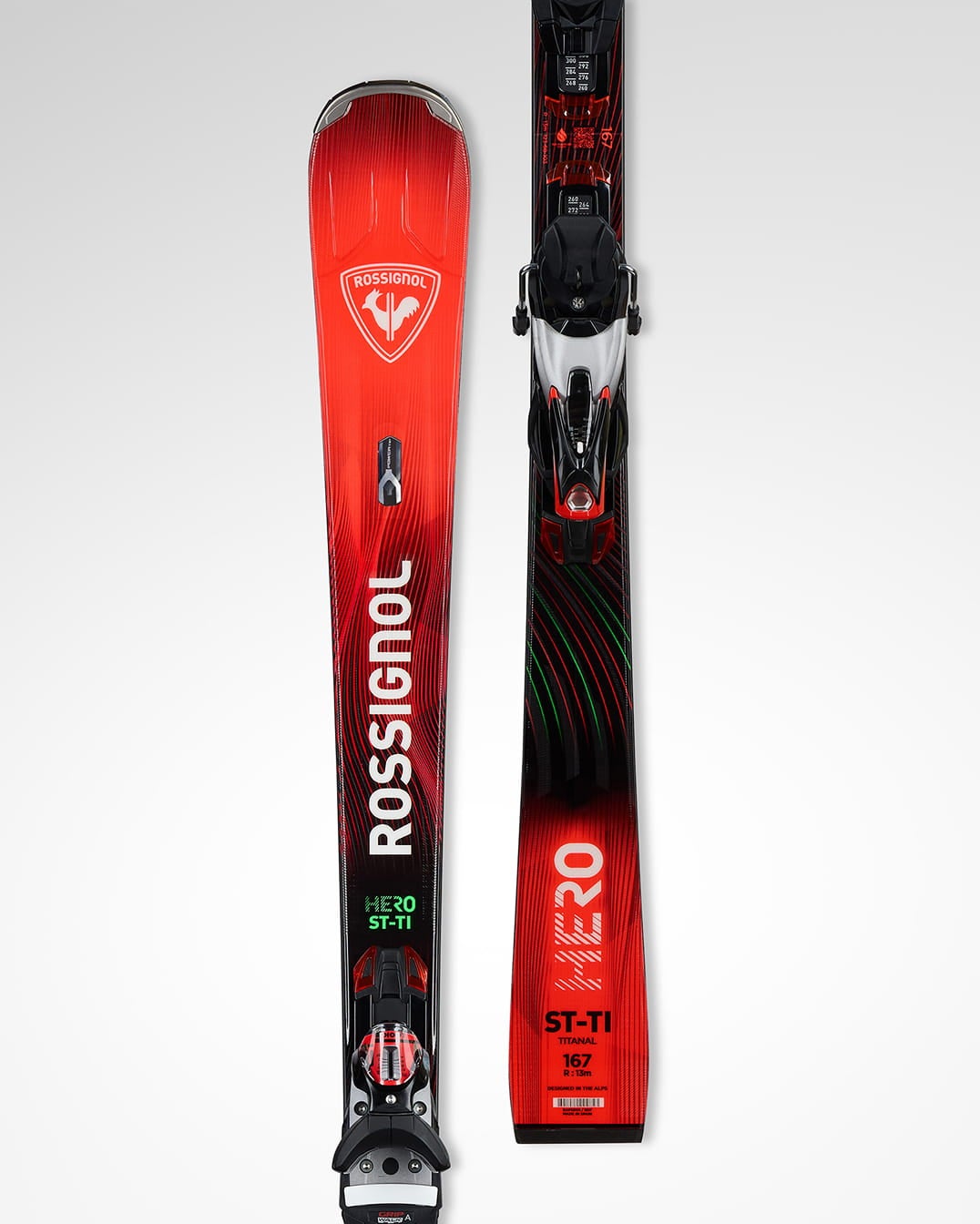Skis alpins Rossignol Hero Racing conçus pour la compétition, les virages précis et la haute performance sur piste