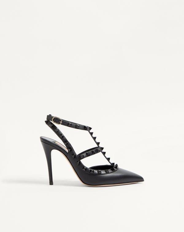 Rockstud Ankle Strap Pump With Tonal Studs 100 Mm