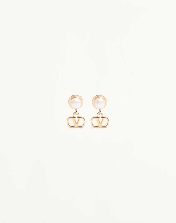 Vlogo Signature Metal And Pearl Earrings