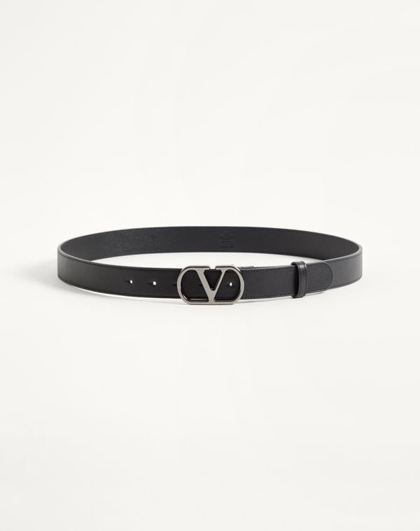 VLogo Signature Belt In Shiny Calfskin 30 mm