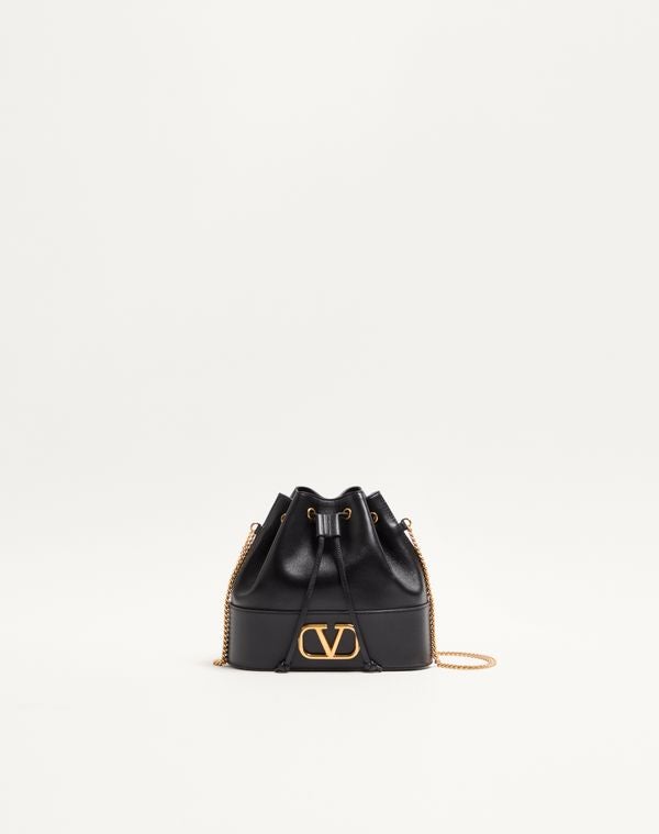 MINI VLOGO SIGNATURE BUCKET BAG IN NAPPA LEATHER