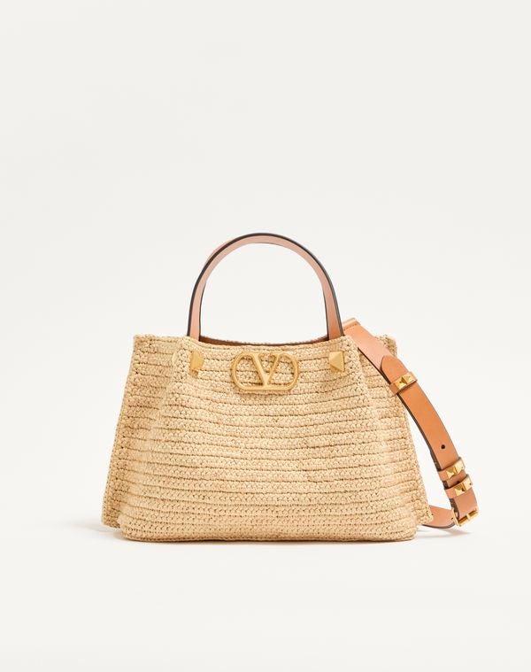Valentino Garavani small raffia shopping bag 