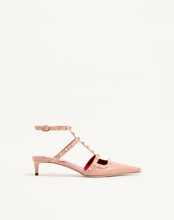 Rockstud Court Shoes in Kid Leather 40mm